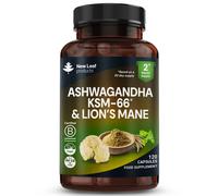 Ashwagandha KSM-66 and Lions Mane Capsules - High Strength 2000mg KSM-66 Ashwaghandha Root Extract and Lions Mane Mushroom Extract - 120 Vegan