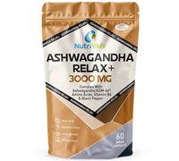 Ashwagandha KSM 66 Complex | 3000mg Enhanced with L-Theanine, L-Tryptophan, Vitamin B6 & Black Pepper | 2 Month Supply | 60 High Strength Capsules with 250mg Extract | UK Made | by NutriVolv
