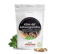 Ashwagandha KSM 66 Complex 500mg | with Vitamins B6 + B12 for Energy & Vitality | Vitamin c + Zinc for Immune System Support | 60 Vegan Capsules | High Strength Root Extract | UK Made - Just Vitamins