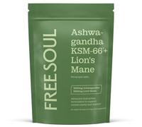 Ashwagandha KSM 66 + Lions Mane Complex | 3000mg Ashwagandha High Strength + 5000mg Lions Mane Tablets | Added Zinc + Vitamin B6 | Vegan UK Made | Free Soul