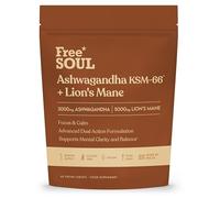 Ashwagandha KSM-66® + Lions Mane Complex | 5000mg Lions Mane + 2500mg Ashwagandha High Strength Tablets| Added Zinc + Vitamin B6 | Vegan UK Made| Free Soul