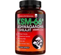Ashwagandha KSM-66 & Shilajit 2000mg High Strength Blend | 90 Capsules 90 Days Supply | Higher Bioavailability Root Extract | Vegan, GMO Free LONDON LIFE SCIENCES