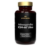 Ashwagandha KSM-66 Ultra, High Strength 3000mg Premium Formulation, Organic KSM-66 Ashwagandha Root Extract 250mg, Added Black Pepper & Vitamin B6, Boosts Focus, 60 Capsules - Protein Works