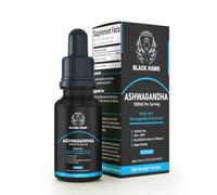 Ashwagandha Liquid Drops 1000mg - High Strength Root Extract - 60 Vegan Servings - Supports Stress Relief, Sleep & Energy - 2 Month Supply 60ml Natural Flavour BLACK HAWK