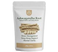 Ashwagandha Root - 100% Raw Whole Dried Cut Roots, Premium Adaptogen for Stress & Sleep, 100g Wild Sourced Withania Somnifera, Non-GMO & Pure, Natural Ayurvedic Herbal Tea