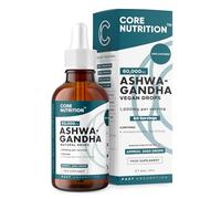 Ashwagandha Supplement Liquid Drops by Core Nutrition - High Strength of 60,000mg per 60ml Bottle - Vegan - 2 Month Supply of Ashwagandha Extract - 60 Servings - Made in UK