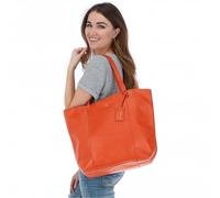 Ashwood "Bulky" Long Handle Leather Shopper Bag: 62320 - Mandarin - One Size - Leather