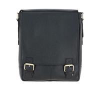 Ashwood Classic A4 Leather Flap-Over Messenger Bag - Rich Genuine Leather Crossbody with Outer Zip Pockets, Internal Storage & Adjustable Strap for Work, Travel or Daily Use: Q-43 (Black)