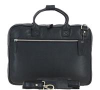 Ashwood Classic Leather Laptop Bag - Structured Work Briefcase with Detachable Strap, Outer Zip Pockets, and Gold Hardware, Elegant Business Travel Bag for Men's: Q-44 (Black)
