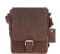 Ashwood Compact Leather Flap Over Bag Black - Genuine Leather Crossbody with Gold Hardware, Outer Zip Pockets & Adjustable Strap - Lightweight Everyday Shoulder Bag: Q-42 (Brown)