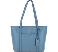 Ashwood Elegant Ladies Real Leather Shoulder Bag - Top-Handle Tote with 3 Internal Pockets, External Pocket and Gold Hardware - Stylish Genuine Leather Everyday Handbag (Denim)
