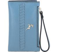 Ashwood Elegant Ladies’ Small Leather Purse - Genuine Leather RFID Wallet, Compact Design with Card Slots, Photo ID Window, Zip Pocket - Stylish Everyday Purse with Gold Hardware: 32056 (Denim)