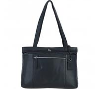 Ashwood Elegant Real Leather Multi-Pocket Shoulder Bag: Newport - Black - Leather
