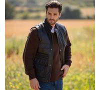 Ashwood 'Enzo' Leather Utility Vest with Multiple Pockets: friends - 2XL - Black - Leather