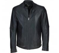 Ashwood Genuine Bubble Leather Mandarin Collar Biker Jacket: NZ-16110 - XS - Leather - Black
