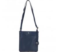 Ashwood Genuine Lamb’s Leather Curve Pocket Crossbody Bag for Women, Ladies Soft Leather Shoulder Bag with Adjustable Strap, Zip Closure, External Pockets & Lined Interior: 63620 (Dark Blue)