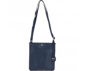 Ashwood Genuine Lamb’s Leather Curve Pocket Crossbody Bag for Women, Ladies Soft Leather Shoulder Bag with Adjustable Strap, Zip Closure, External Pockets & Lined Interior: 63620 (Dark Blue)