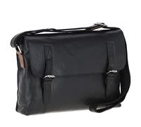 Ashwood Genuine Premium Leather Vintage Messenger Bag with Removable Padded Compartment for 15 inch Laptop & Multiple Organiser Compartments, F-85 (Black)