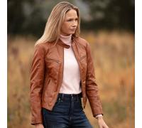 Ashwood Ladies Leather Jacket: awl-1201 - 12 - Tan - Leather