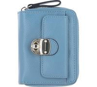 Ashwood Ladies Leather Purse - Compact RFID Wallet for Women - Genuine Leather with 6 Card Slots, Twist Lock & Zip Pockets with Gold Hardware - Elegant Small Purse for Everyday Use: 32057 (Denim)