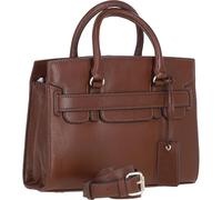 Ashwood Ladies Real Leather Top-Handle Handbag - Shoulder Bag with Detachable 60cm Crossbody Strap, Zip Closure, Gold Hardware, Internal Pockets & Compartment - Elegant Purse for Women's (2 Tone Tan)