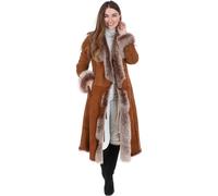 Ashwood Leather 'alaska' Long Length Toscana Suede Leather Coat In Tan Tan