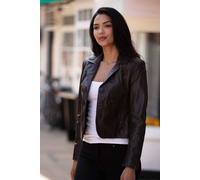 Ashwood Leather 'angel' Real Leather Three Button Blazer In Brown Brown