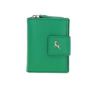Ashwood Leather 'arte In Pelle' Rfid Secure Leather Wallet/purse With Zip And Stud Closure In Green Green One Size