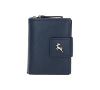 Ashwood Leather 'arte In Pelle' Rfid Secure Leather Wallet/purse With Zip And Stud Closure In Navy Navy One Size