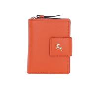 Ashwood Leather 'arte In Pelle' Rfid Secure Leather Wallet/purse With Zip And Stud Closure In Orange Orange One Size