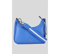 Ashwood Leather 'bella Toscana' Real Leather Crossbody Bag With Webbing Strap In Blue Blue