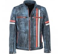 Ashwood Leather Biker Jacket: Berlin - 3XL - Leather - Blue/Black