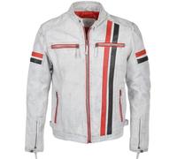 Ashwood Leather Biker Jacket: Berlin - M - Leather - White