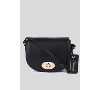 Ashwood Leather 'borsa Della Moda' Real Leather Saddle Crossbody Bag In Black Black One Size