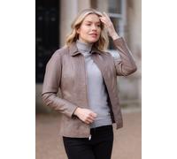Ashwood Leather Casual Leather Jacket With Classic Collar In Taupe Taupe