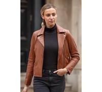 Ashwood Leather 'celia' Leather Fashion Biker Jacket Women Coat In Tan Tan