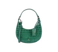 Ashwood Leather 'chic' Croc Embossed Leather Medium Saddle Shoulder Bag In Green Green One Size