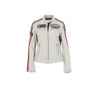 Ashwood Leather 'corsa' Real Leather Vintage Wash Racing Patch Details Jacket In Beige Beige