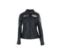 Ashwood Leather 'corsa' Real Leather Vintage Wash Racing Patch Details Jacket In Black Black 16