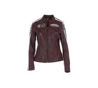Ashwood Leather 'corsa' Real Leather Vintage Wash Racing Patch Details Jacket In Red Red 12