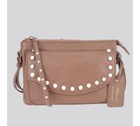 Ashwood Leather Crossbody Bag with Stud Detail CHOCOLATE