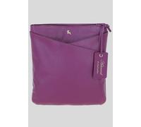 Ashwood Leather 'curvo' Real Leather Crossbody Bag In Raspberry Raspberry