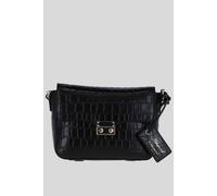 Ashwood Leather 'elegance' Croc Embossed Leather Cross Body Bag In Black Black