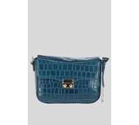 Ashwood Leather 'elegance' Croc Embossed Leather Cross Body Bag In Teal Teal One Size