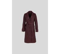 Ashwood Leather Elegant Longline Genuine Leather Trench Coat With Waist Tie In Burgundy Burgundy