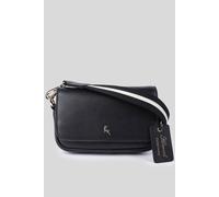 Ashwood Leather 'eleganza Milano' Real Leather Flapover Crossbody Bag In Black Black