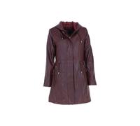 Ashwood Leather 'emilia' Stylish Real Leather Thigh Length Jacket In Burgundy Burgundy