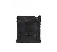 Ashwood Leather 'estasi' Woven Classic Large Leather Vintage Crossbody Bag In Dark Grey Dark Grey