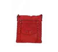 Ashwood Leather 'estasi' Woven Classic Large Leather Vintage Crossbody Bag In Red Red