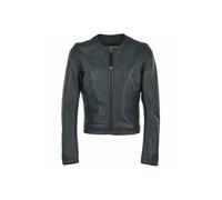 Ashwood Leather "ethel" Real Leather Collarless Jacket In Green Green